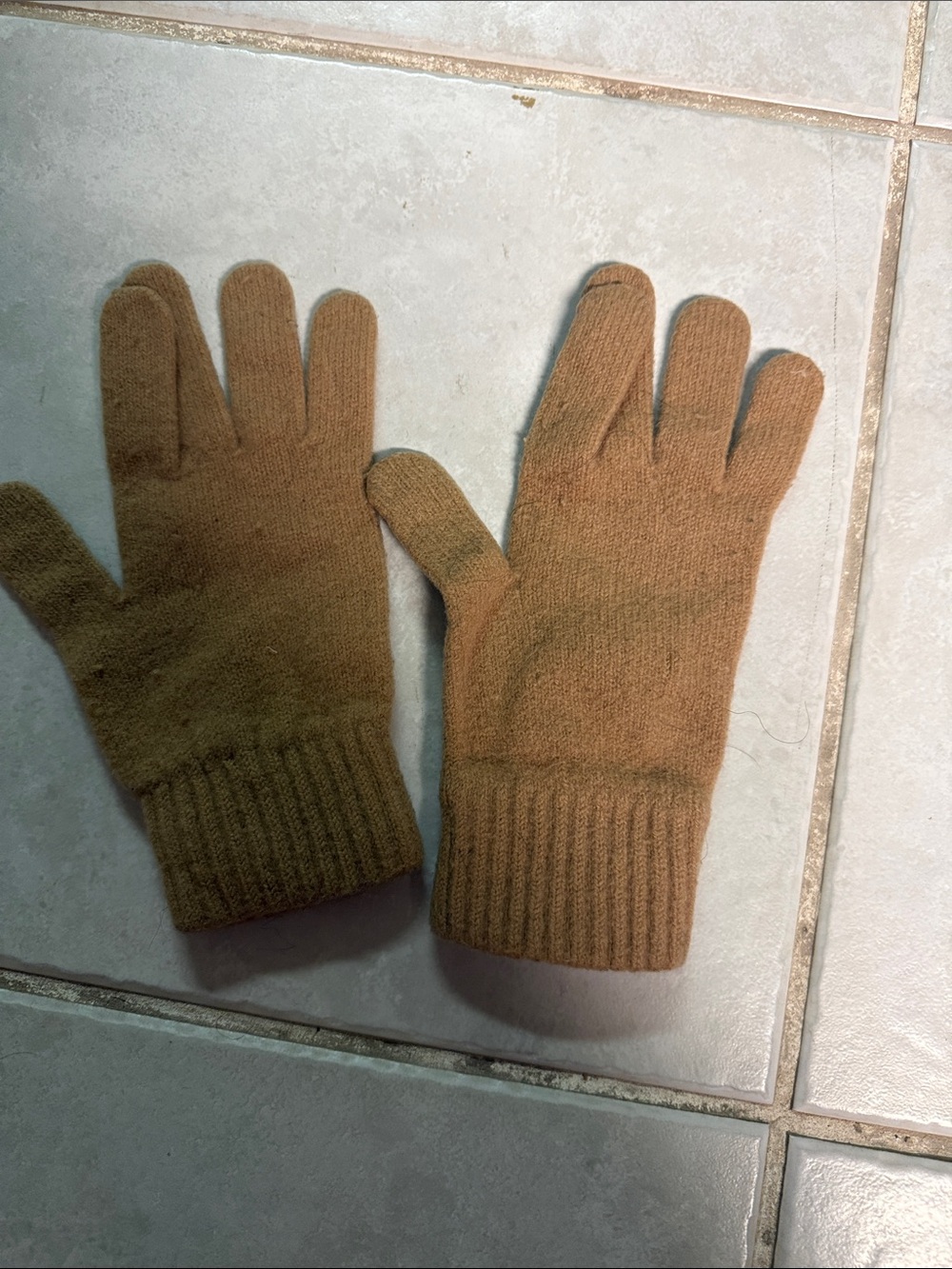 Burberry Camel Brown Knit Women's Gloves